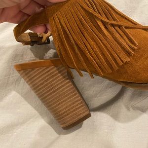 LUCKY BRAND Suede Open Toe Bootie 8.5